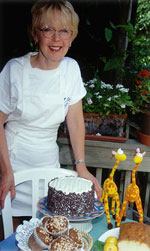 Picture of Signe with her desserts